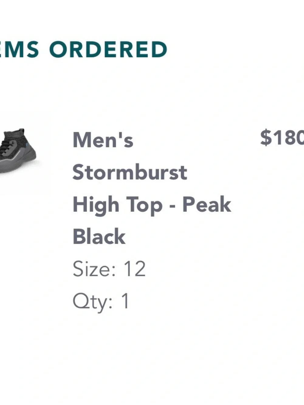 Vessi Men's Stormburst High Top - Peak Black, Size 12